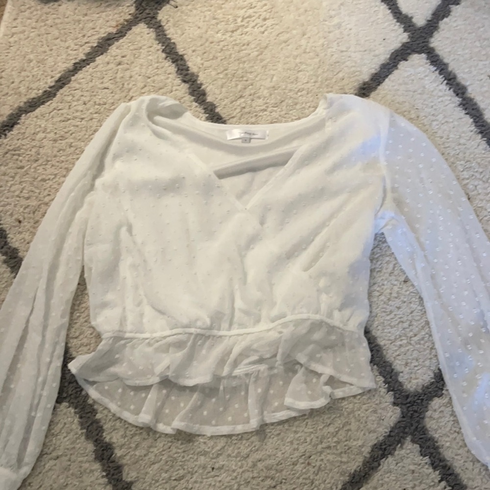 White dotted puffy blouse